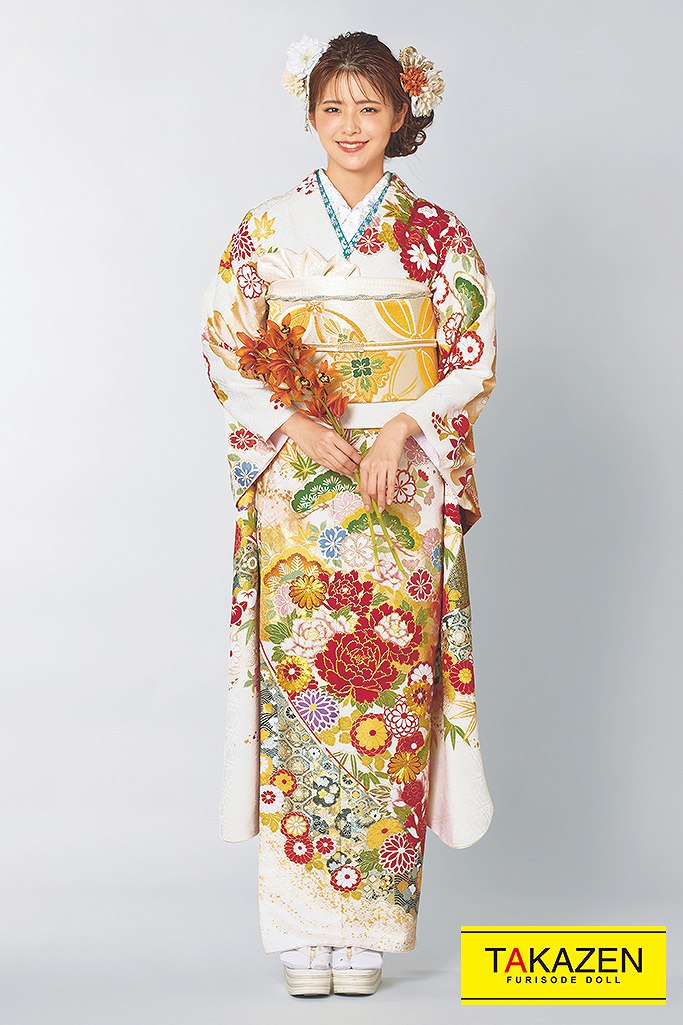 豪華上品高級古典(桂由美プレミアム)　白/ゴールド(金色)　32058