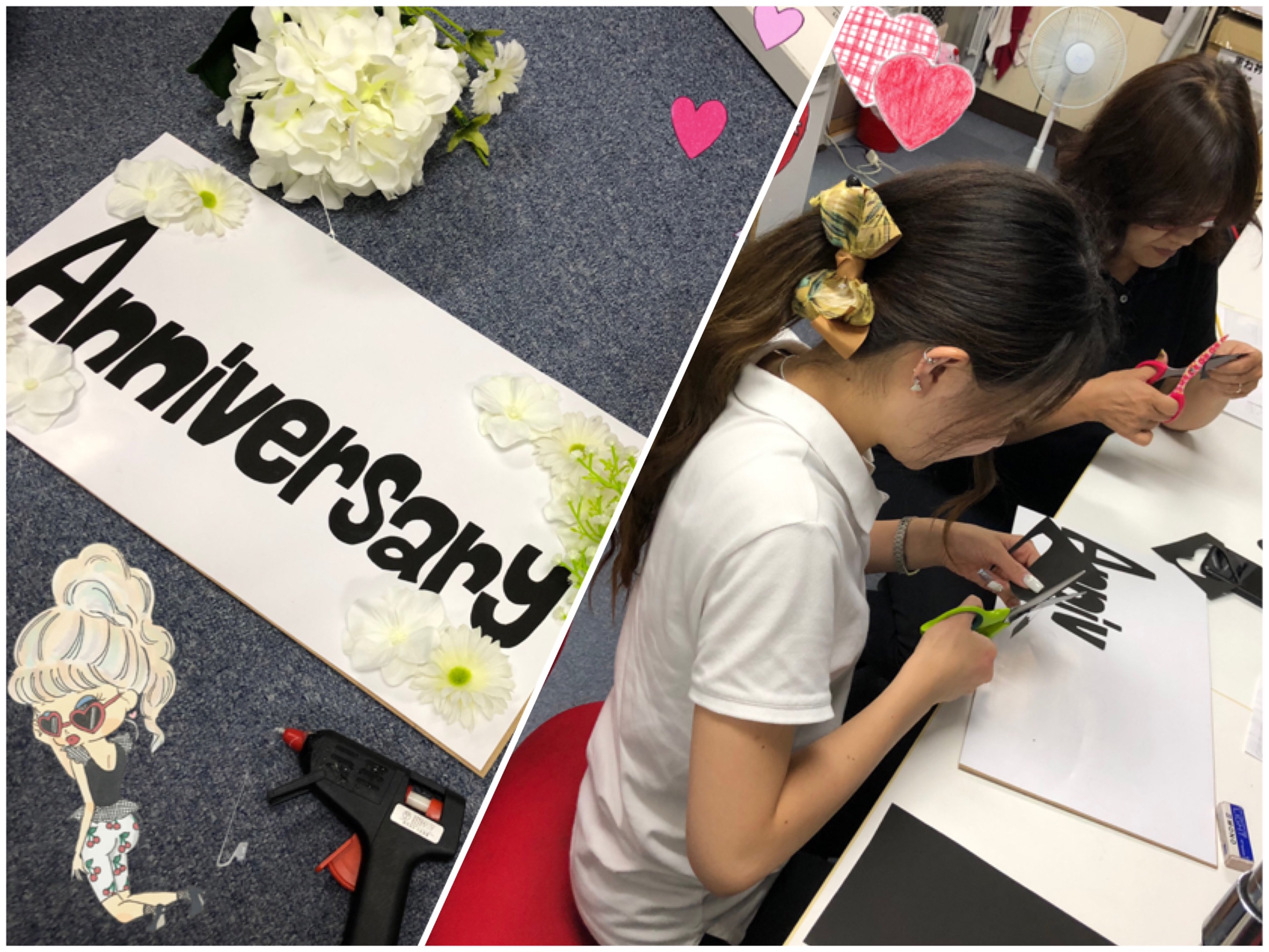 19日♡スタジオのディスプレイを制作中♡
