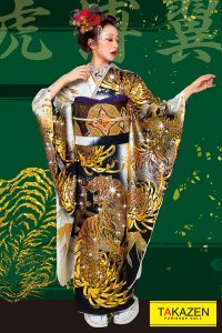 カッコイイ 振袖 花魁風
