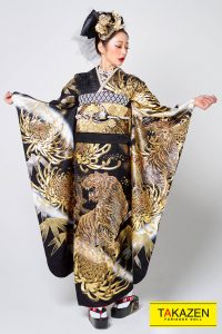カッコイイ 振袖 花魁風