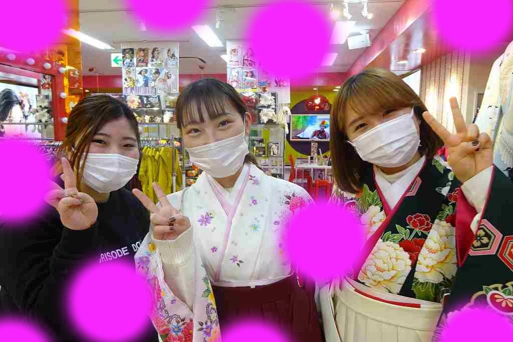 ♡1日 三宮・元町で袴レンタルのお友達同士で可愛い姫ちゃん♡