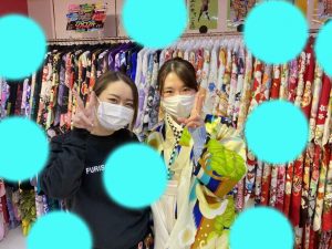 TAKAZEN タカゼン　神戸　元町　三宮　袴　卒業式　レンタル　青　黄緑　白