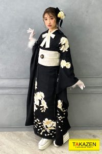 振袖 可愛い 古典 黒 漆黒