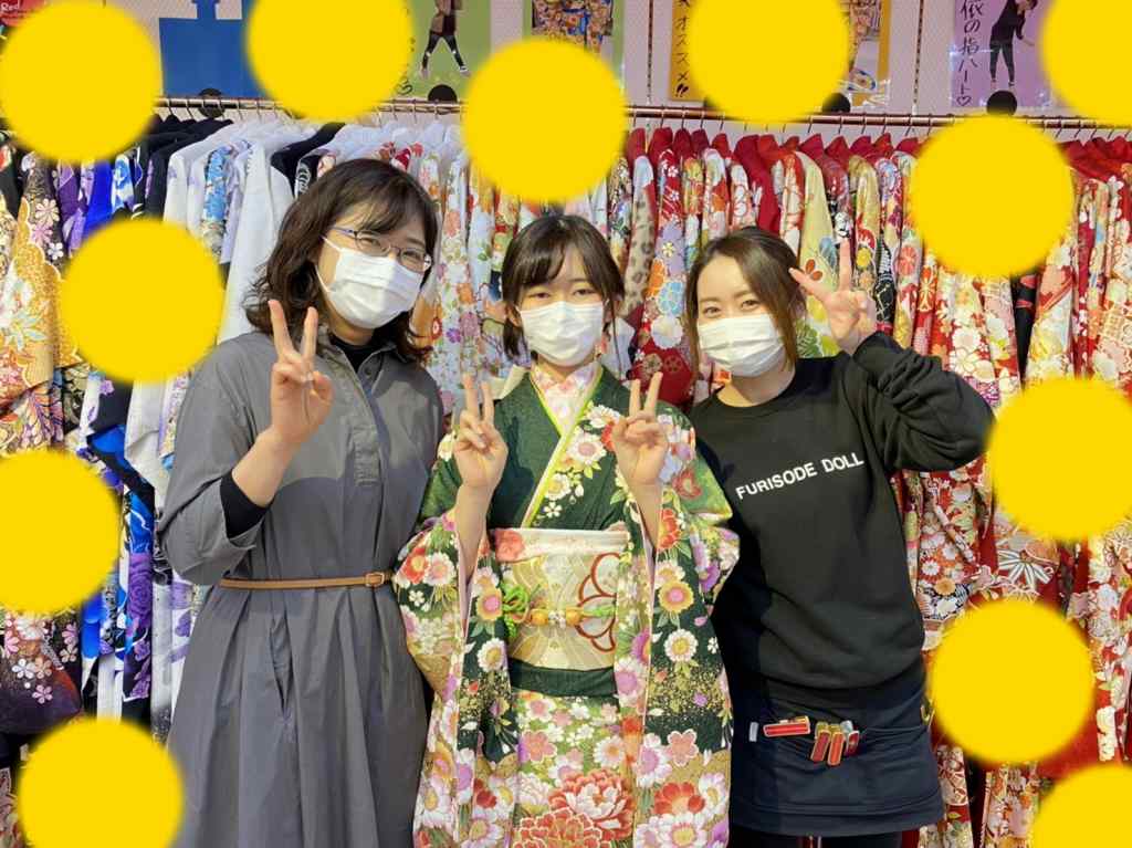 撮影会 持ち込み 写しま 緑 振袖 元町 神戸 三宮