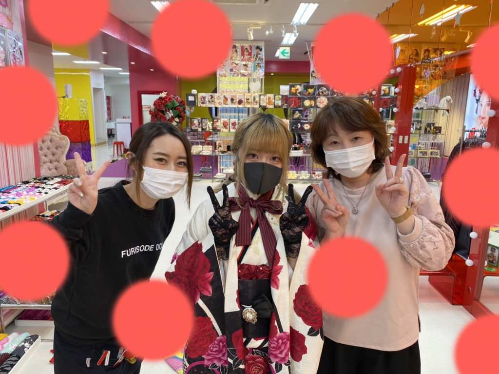 ♡29日　レースの手袋やリボンでとびっきり可愛い薔薇柄の振袖姫ちゃん♡