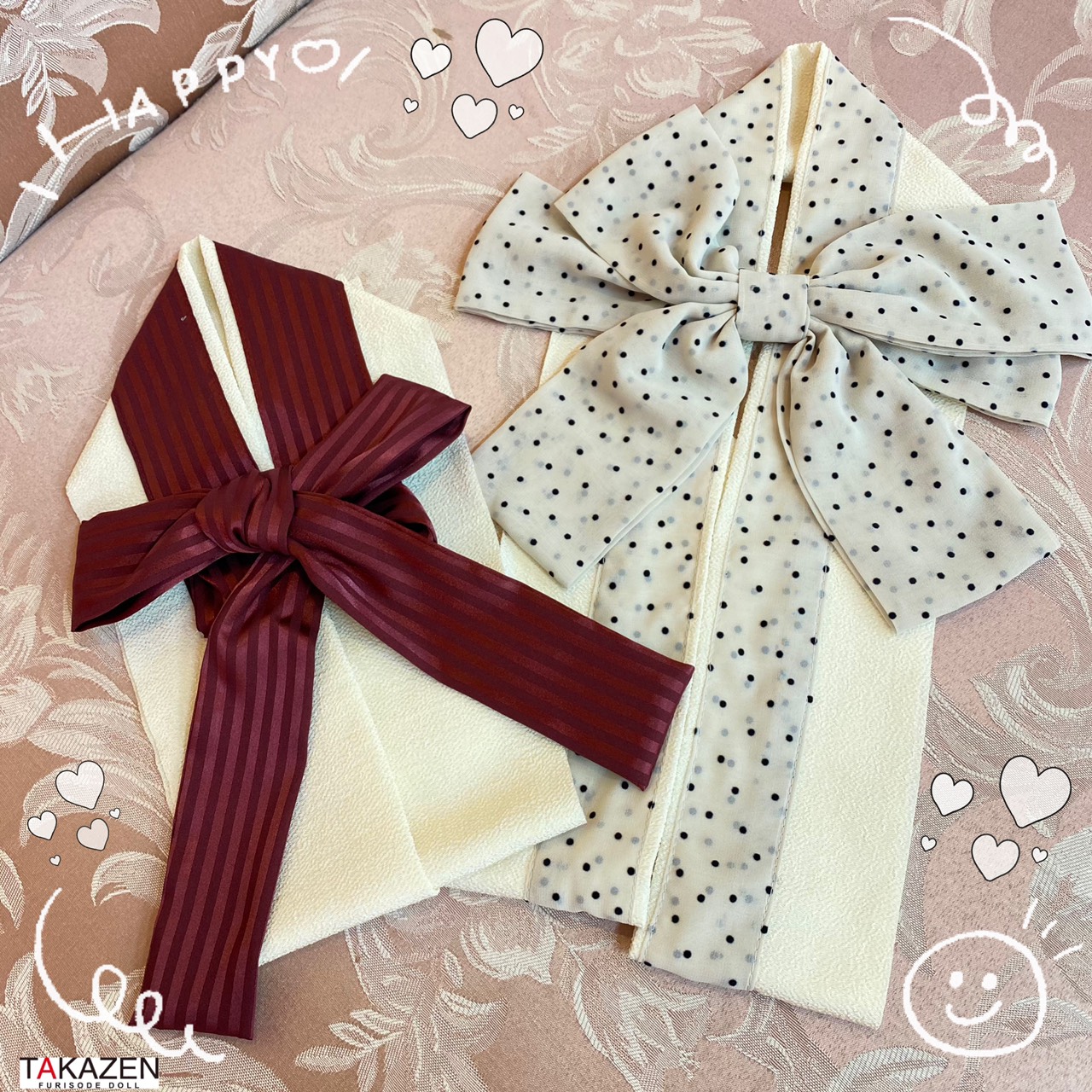 ♡10日　ヴィンテージレトロのお振袖にピッタリのリボンの半衿のご紹介♡