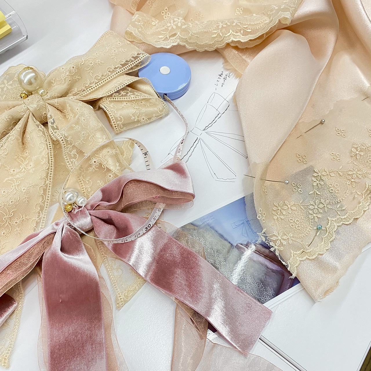 新作振袖に合わせる小物の製作中❤~制作風景~