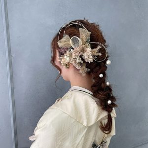 ヘアアレンジ ラプンツェルヘア ドライフラワー
