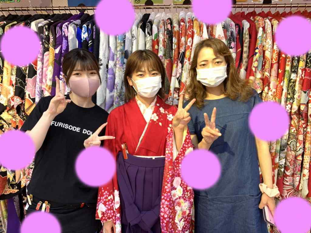 【TAKAZEN神戸店】♡16日　卒業式の袴も大人気の赤の花柄で可愛い小振袖の袴姫ちゃん♡