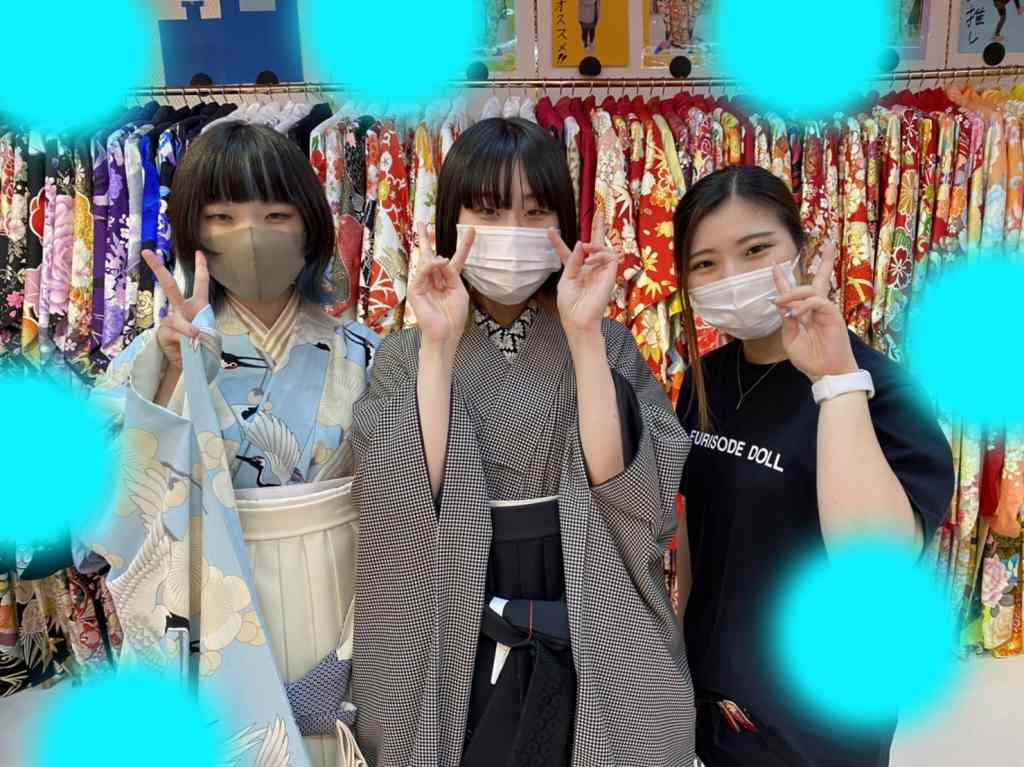 【TAKAZEN神戸店】♡8日　お友達同士のレトロのお振袖の可愛い袴の姫ちゃん♡