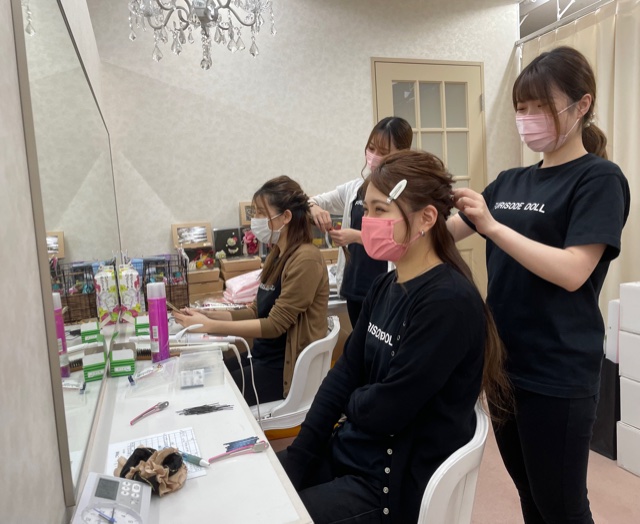 月一のヘアメイク講習でした💓
