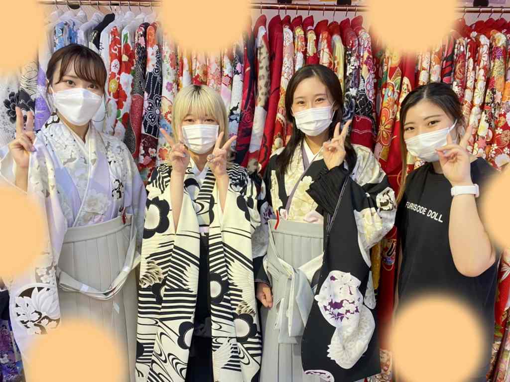 【TAKAZEN神戸店】♡2日 イマドキの可愛い袴のお友達同士の可愛い姫ちゃん♡