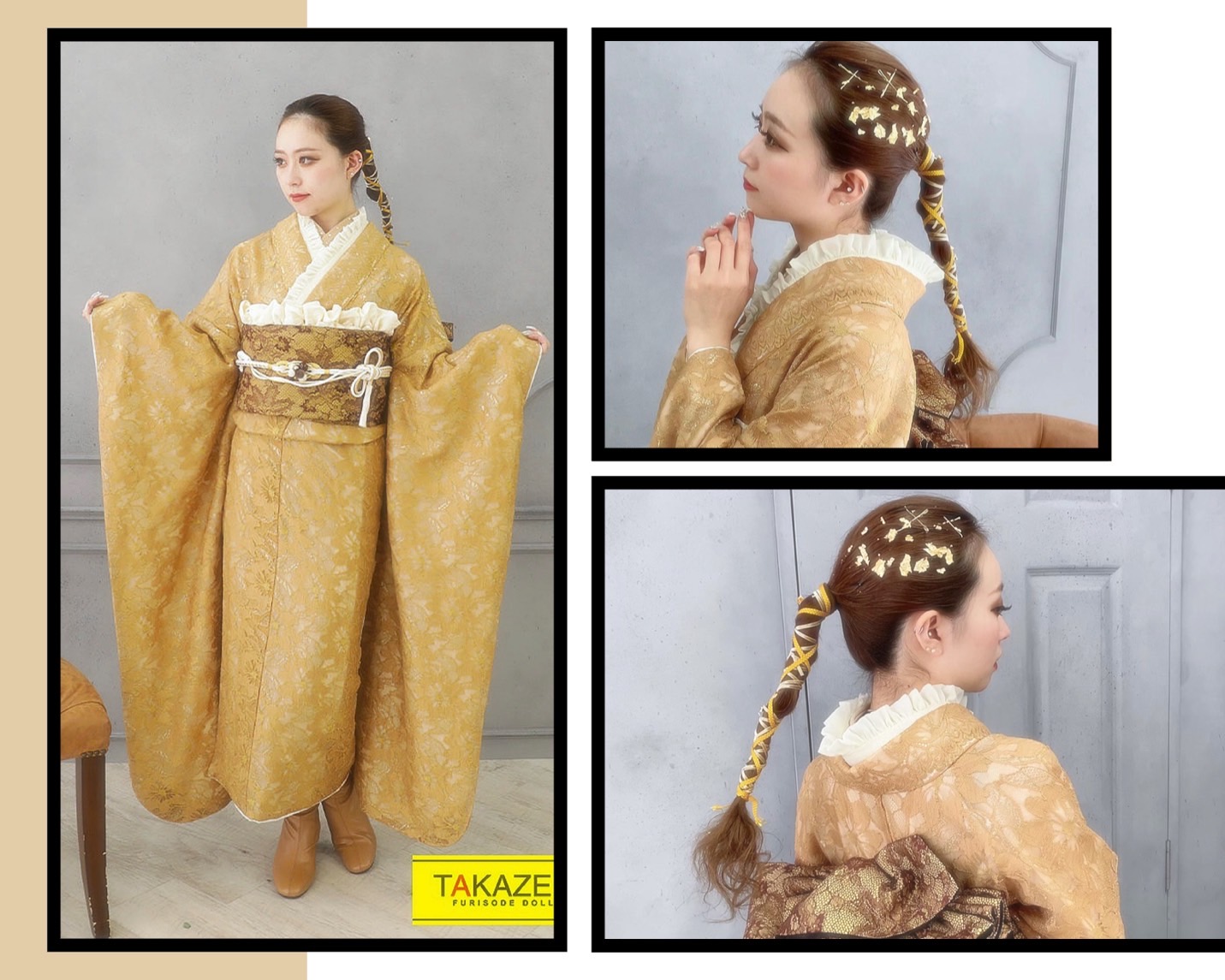 【TAKAZEN神戸店】♡24日 くすみ系/イマドキ/オシャレ可愛い♪総レースのお振袖♡