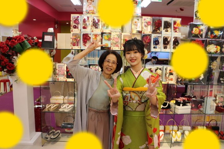 TAKAZEN タカゼン モード 黒色 青色 派手 キラキラ 振袖 成人式 レンタル