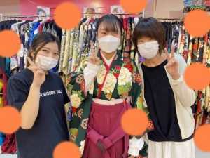 TAKAZEN　タカゼン　袴　卒業式　レンタル　格安　可愛い 　緑　古典
