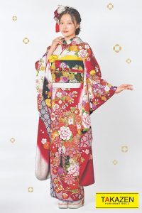 振袖　可愛い　古典　綺麗　赤　定番