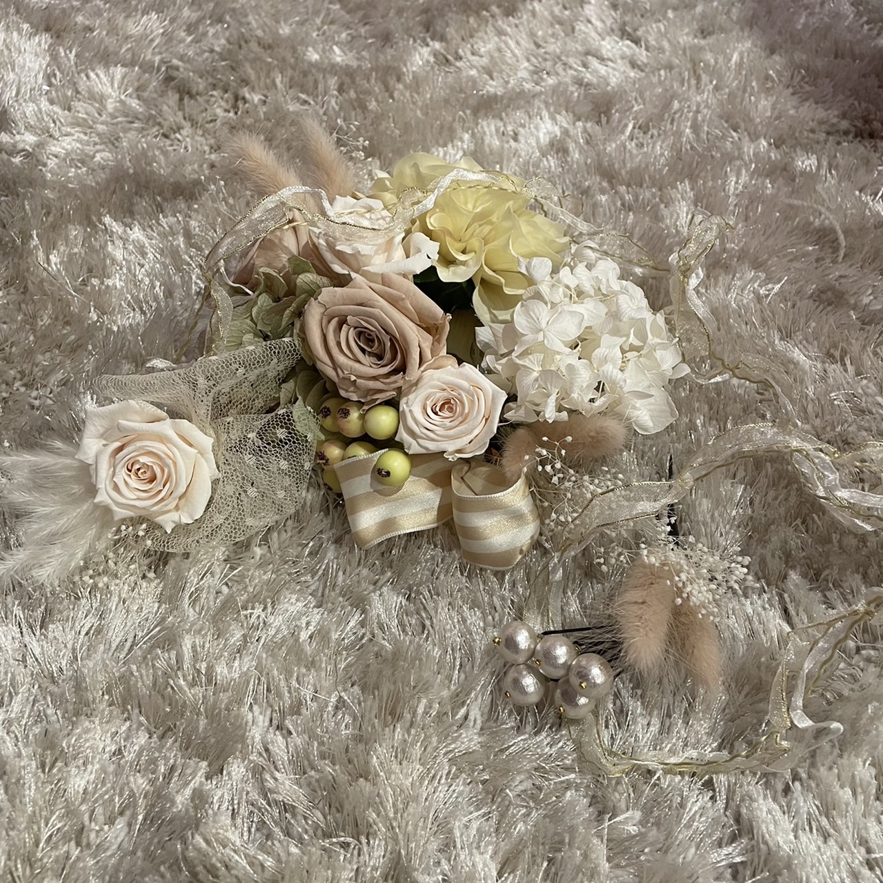 今どきのくすみカラー髪飾り入荷!!