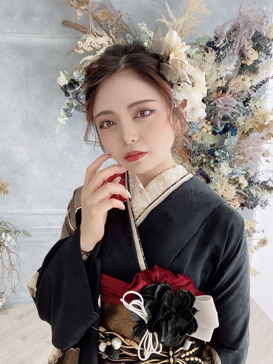 大柄古典のお振袖の撮影~流行りのスタイリングご紹介❤️
