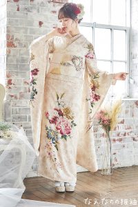 なえなの 振袖 可愛い ふんわり 成人式 レンタル くすみカラー