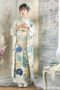 なえなの 振袖 可愛い ふんわり 成人式 レンタル くすみカラー