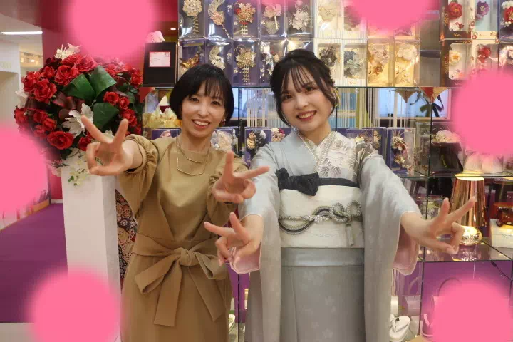 TAKAZEN神戸三宮店　前撮り撮影会　イマドキ　カワイイ　コディネート　振袖　レンタル　袴　古典　レトロ