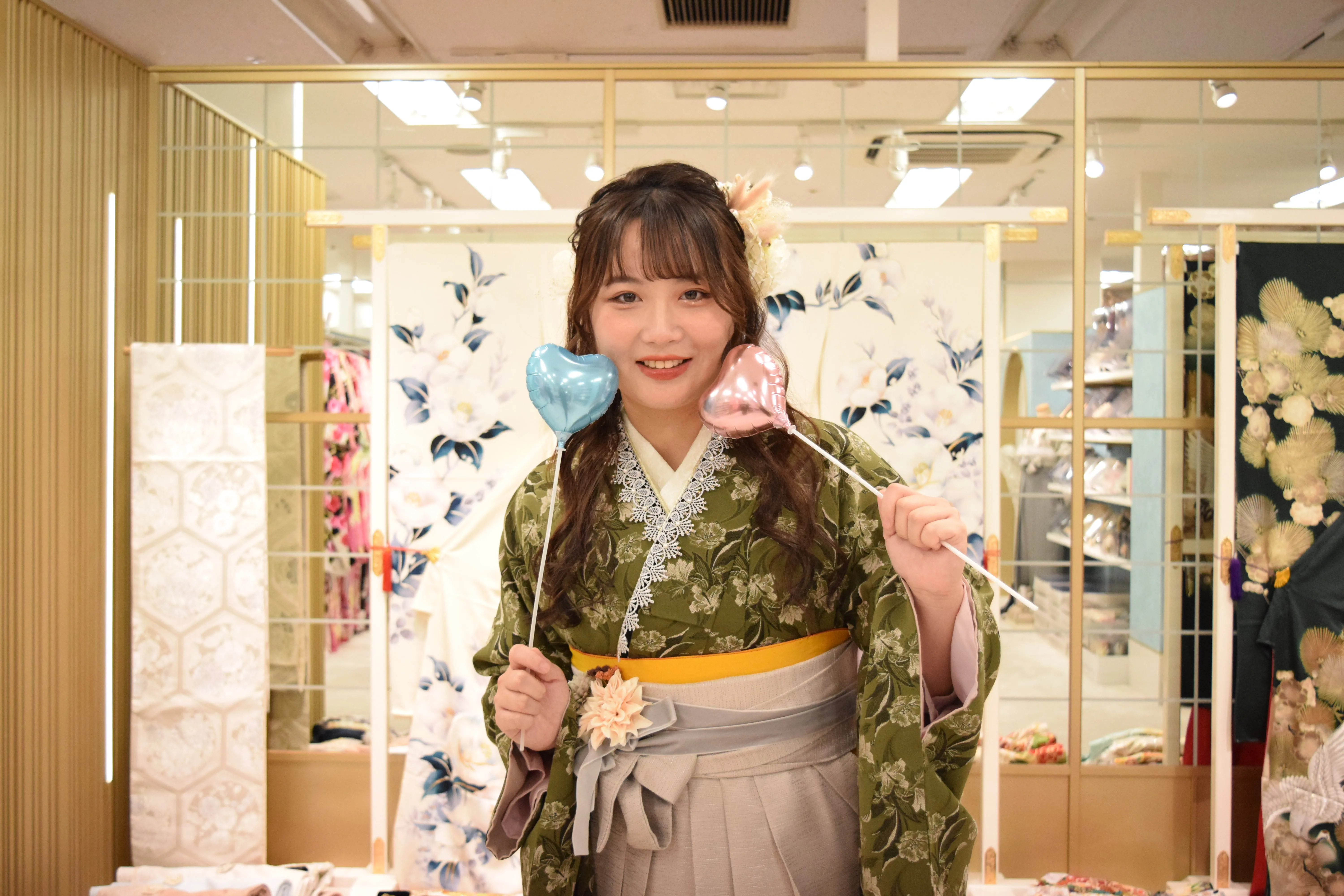 袴　くすみ　なんば　卒業式　袴レンタル