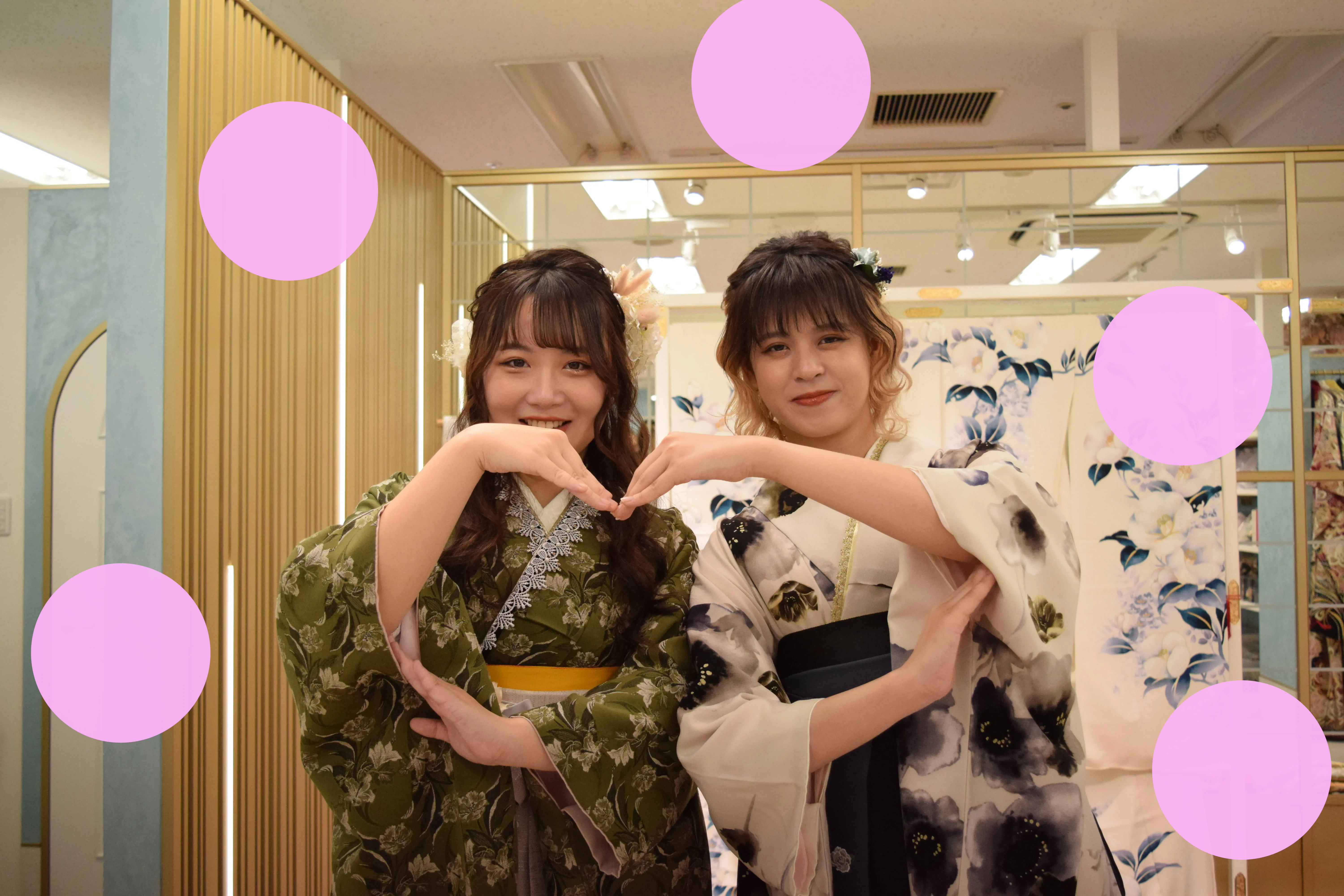 袴　前撮り　友達同士　袴レンタル　なんば　卒業