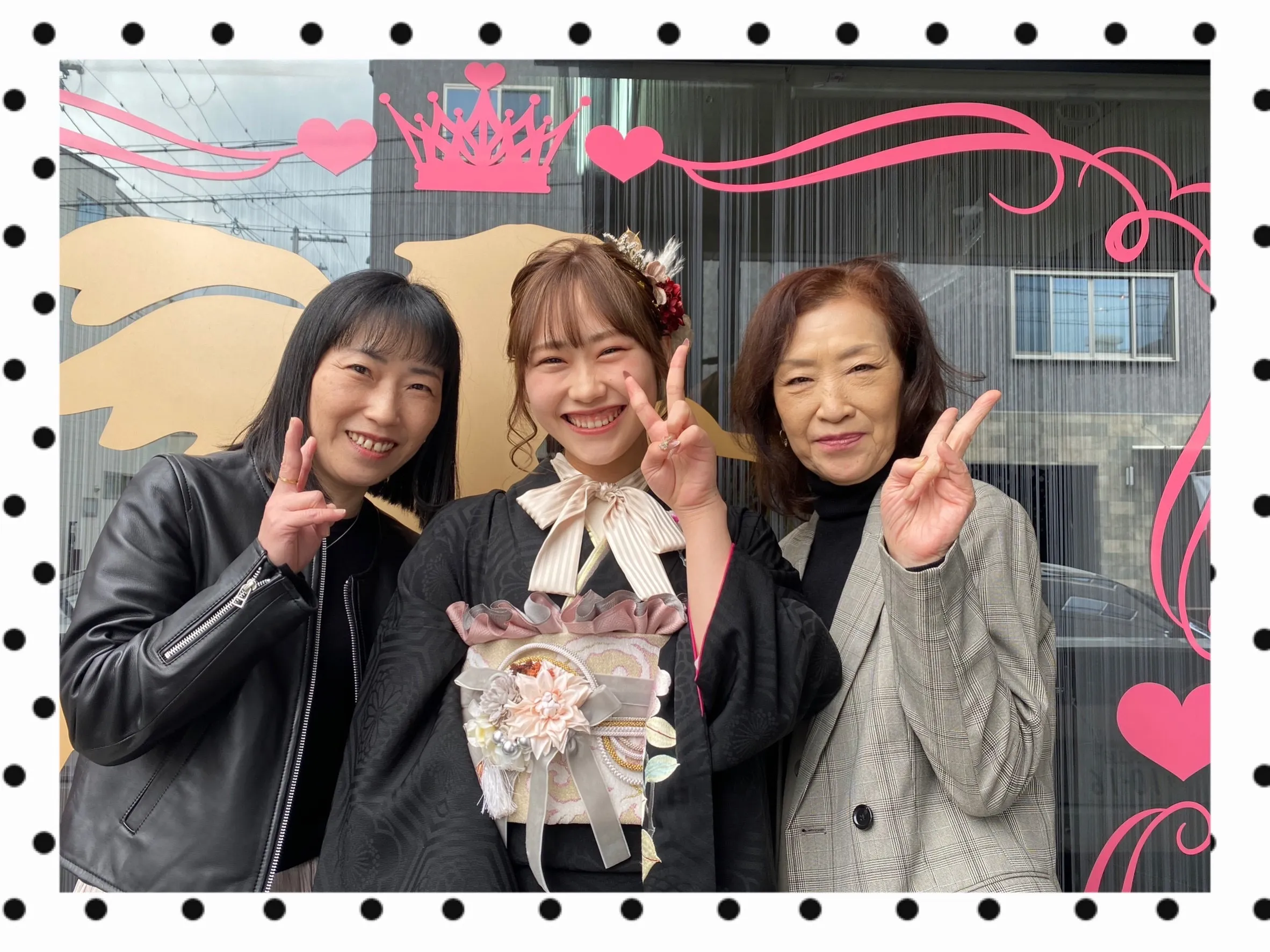 振袖 レンタル 奈良 人気 かわいい 前撮り撮影会 成人式前撮り 黒 ピンク