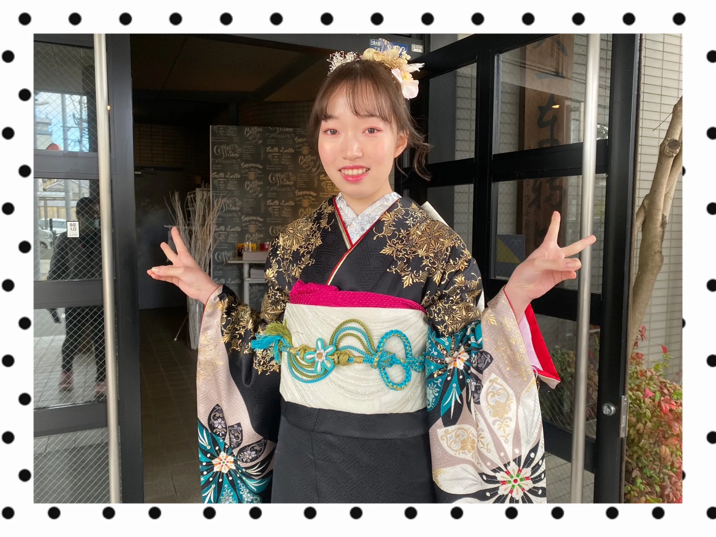 振袖 レンタル 奈良 人気 かわいい 前撮り撮影会 成人式前撮り 黒 モノトーン ニコル メーカーブランド