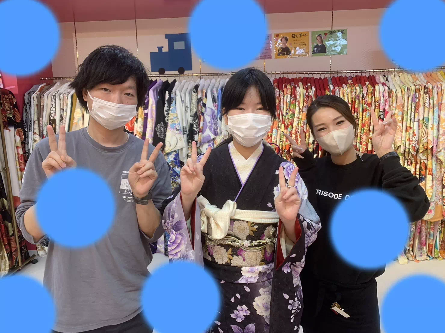 TAKAZEN神戸店 成人式 振袖 前撮り撮影会 お写真プラン 紫 黒 モード