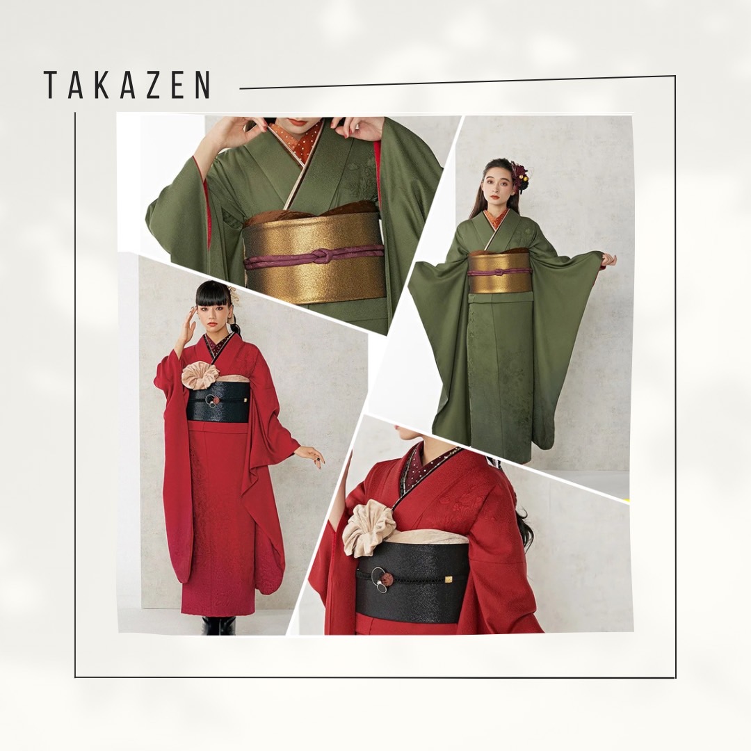 TAKAZEN神戸店 振袖 レンタル 成人式 2025年 2026年 オシャレ かっこいい ヴィンテージスタイル 無地