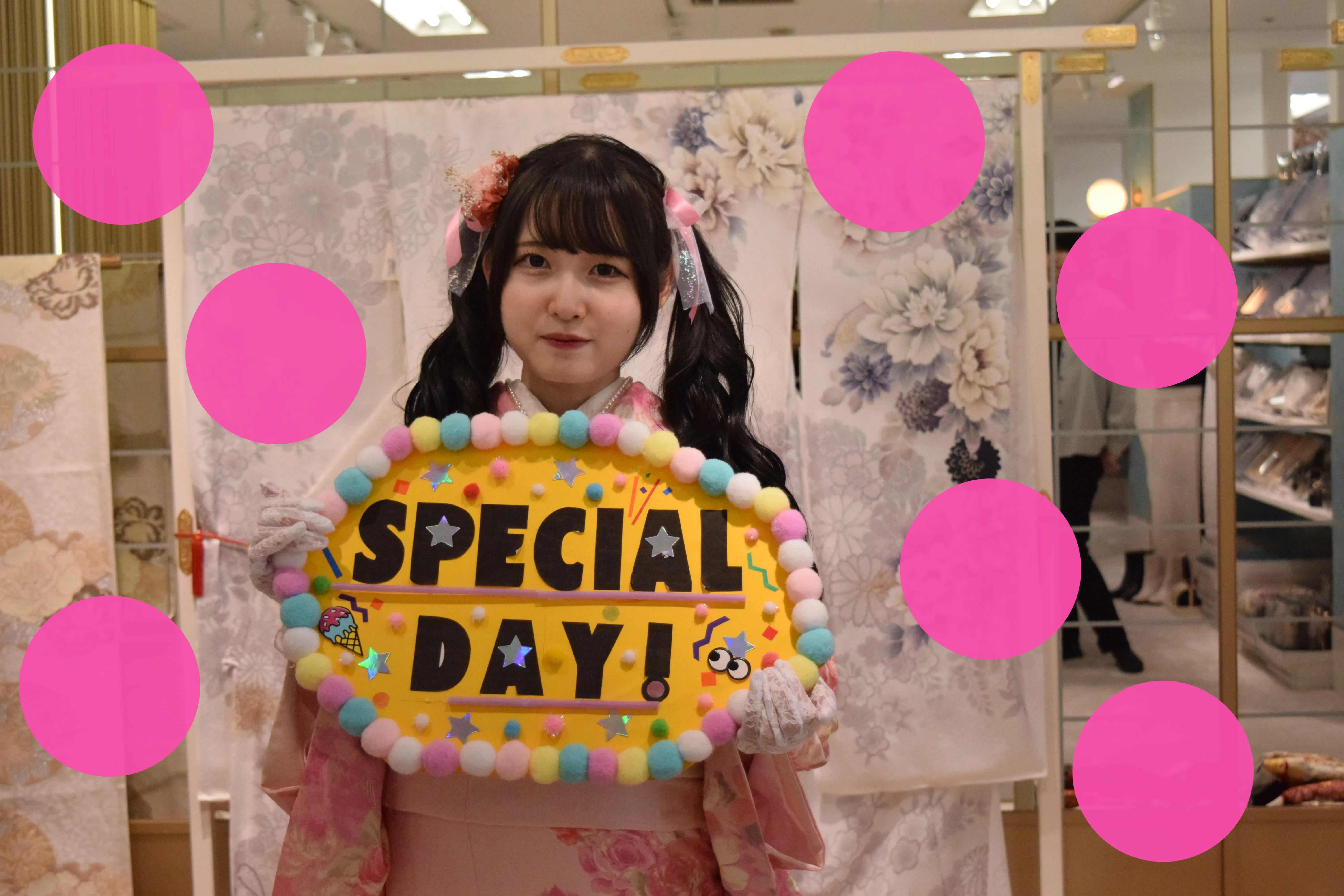 前撮り　振袖　撮影会　かわいい　ピンク