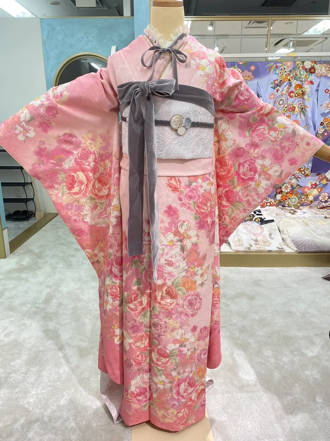 振袖　レンタル　キュート　かわいい　ピンク