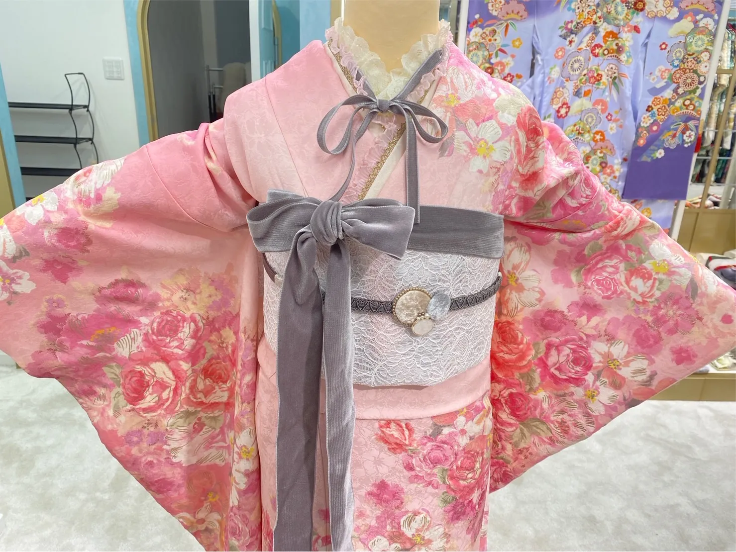 振袖　レンタル　キュート　かわいい　ピンク