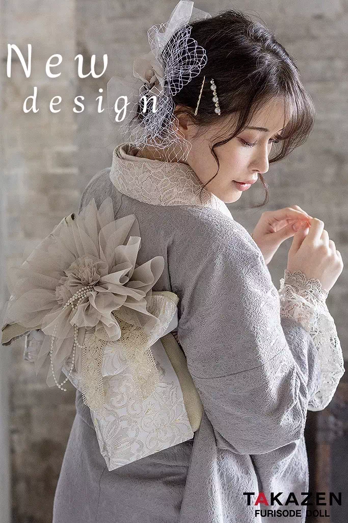 【TAKAZEN姫路店】♡12日 最新作のくすみカラーが可愛い立体花がガーリーなラベンダーカラーのお振袖♡