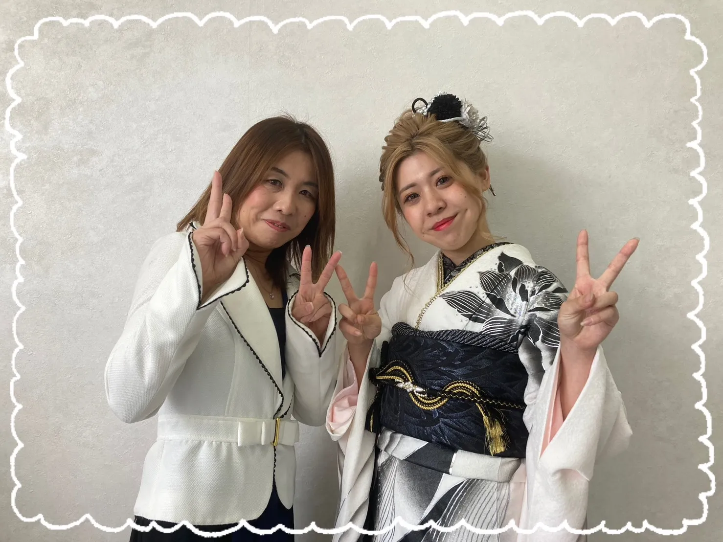 振袖レンタル 奈良 橿原 かわいい おしゃれ かわいい かっこいい イマドキ モノトーン 白 黒