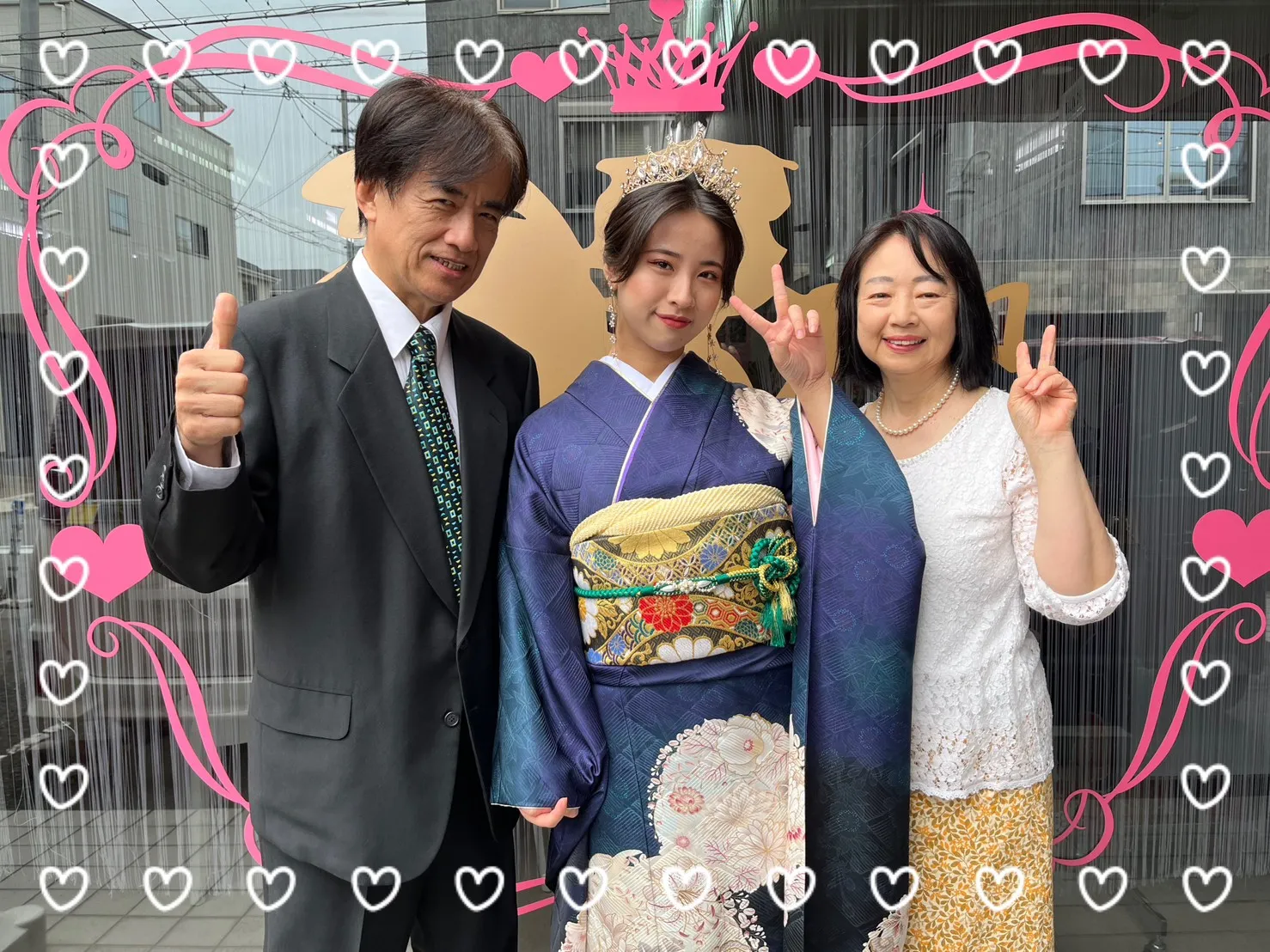 振袖 前撮り撮影会 レンタル 奈良 かわいい オシャレ イマドキ ネイビー ちいぽぽ
