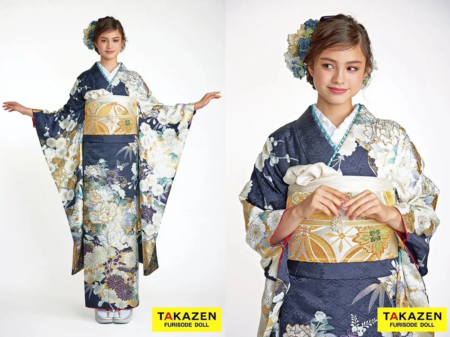 振袖 レンタル 奈良 ネイビー 紺 古典 綺麗