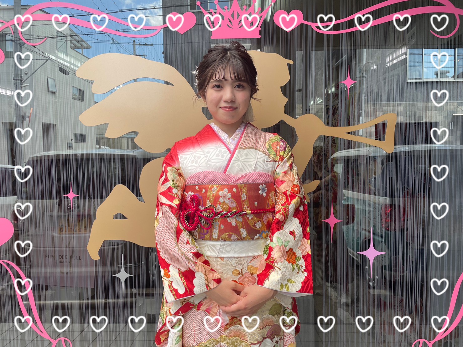 振袖 レンタル 奈良 おしゃれ 古典柄 かわいい 白 赤
