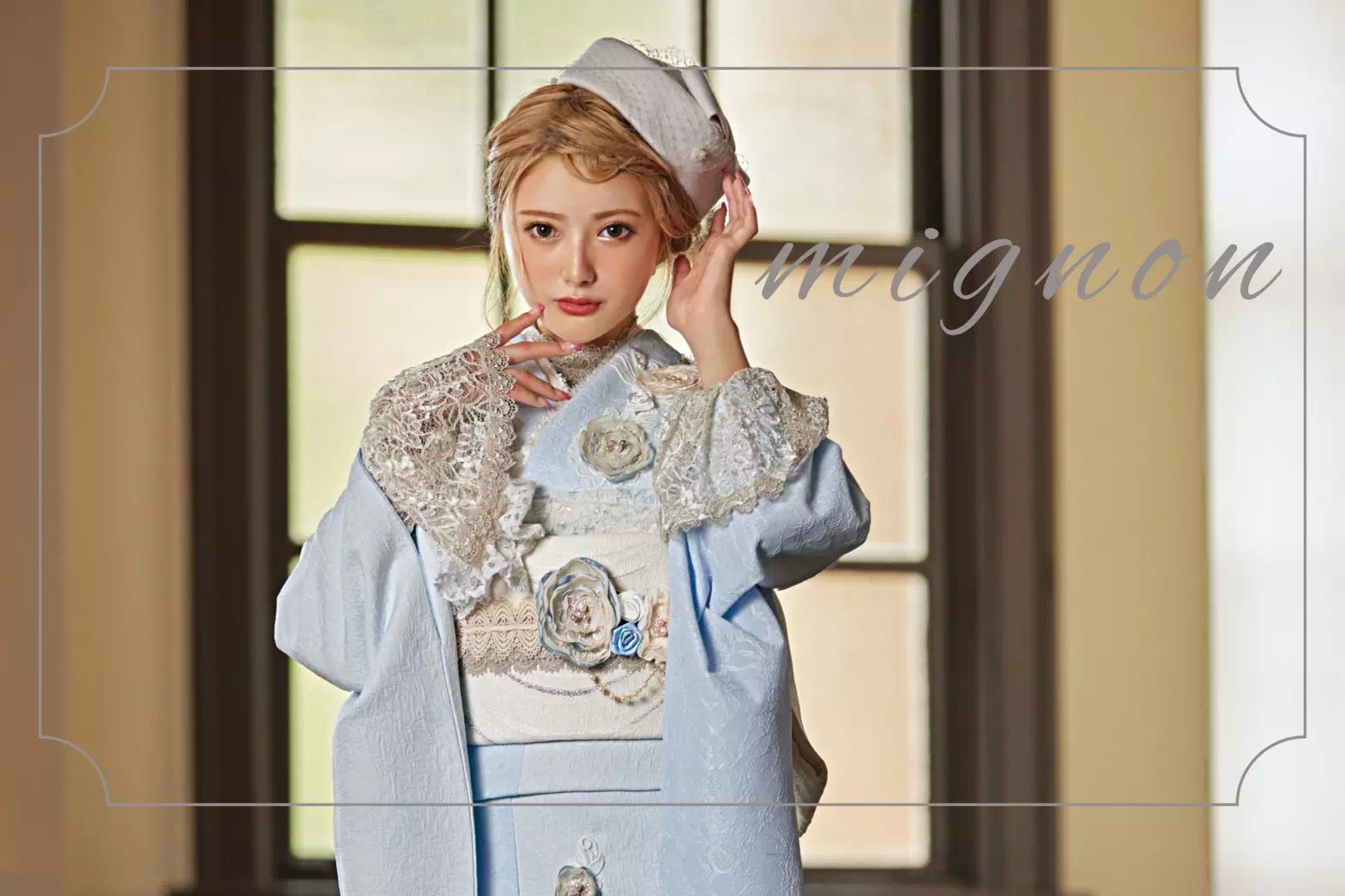 【TAKAZEN姫路店】♡29日 姫路市振袖レンタル フレンチガーリーな雰囲気と立体花のデザインがかわいい水色のお振袖のご紹介♡