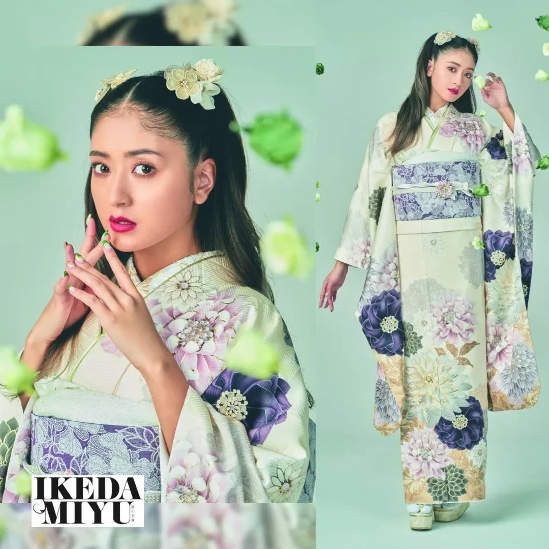 振袖 レンタル 池田美優 みちょぱ 新作 イマドキ かわいい オシャレ 被らない 個性的 くすみカラー 渋い シンプル