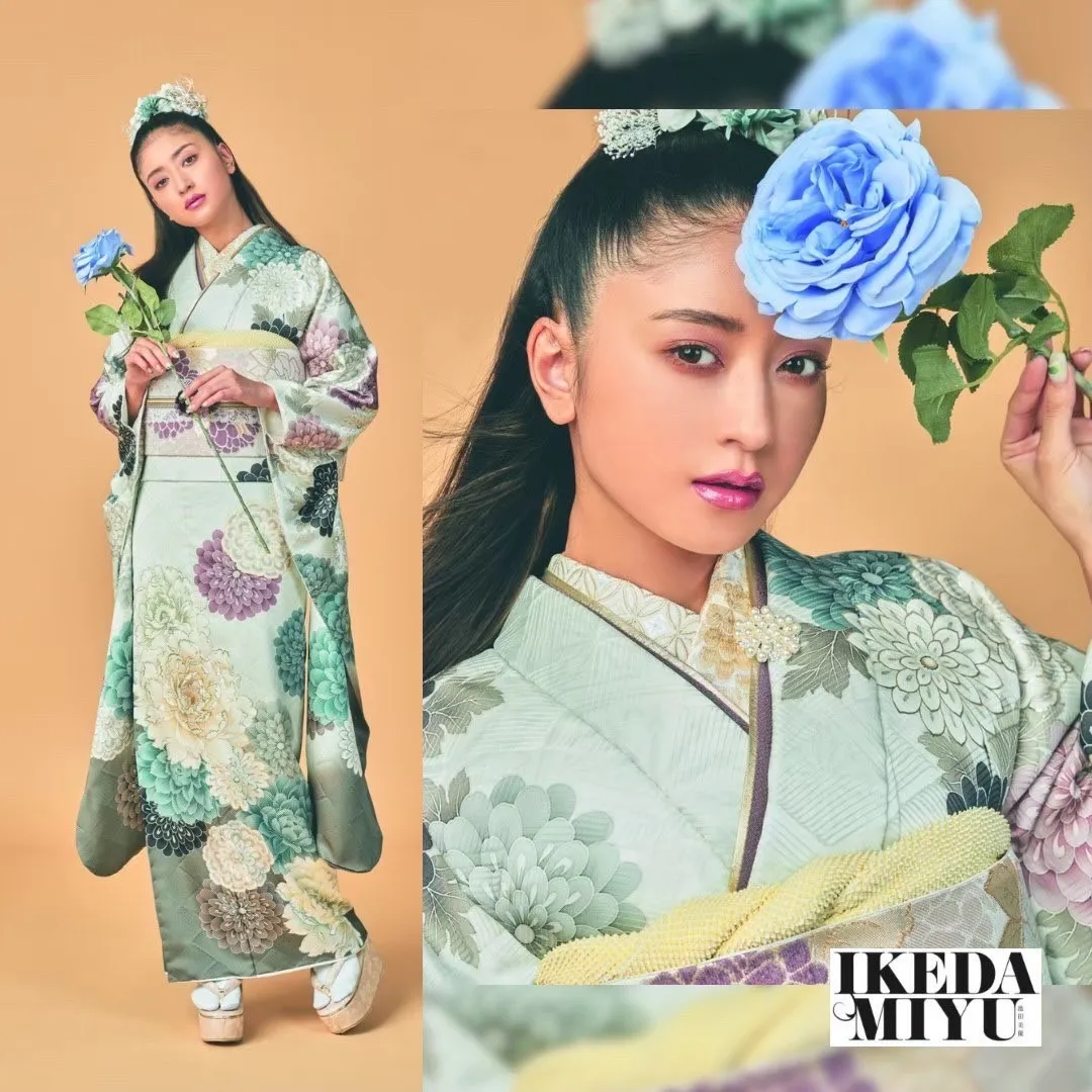 振袖 レンタル 池田美優 みちょぱ 新作 イマドキ かわいい オシャレ 被らない 個性的 くすみカラー 渋い シンプル
