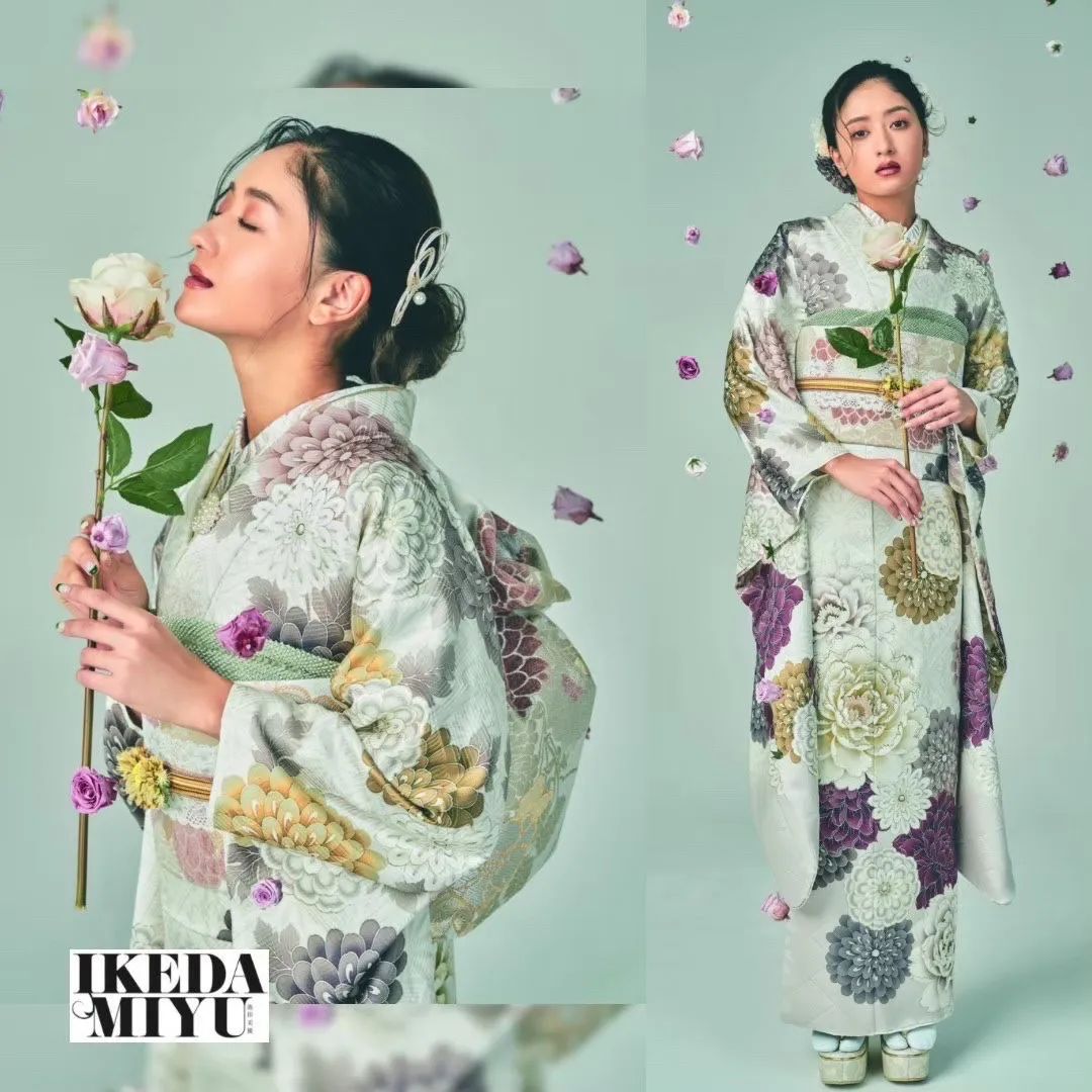 振袖 レンタル 池田美優 みちょぱ 新作 イマドキ かわいい オシャレ 被らない 個性的 くすみカラー 渋い シンプル