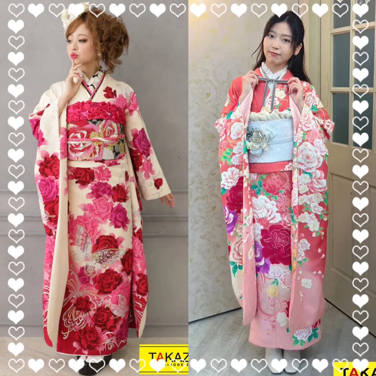 【TAKAZEN橿原店】16日♡圧倒的にお得すぎる安カワのキュートなバラ柄お振袖のご紹介♡