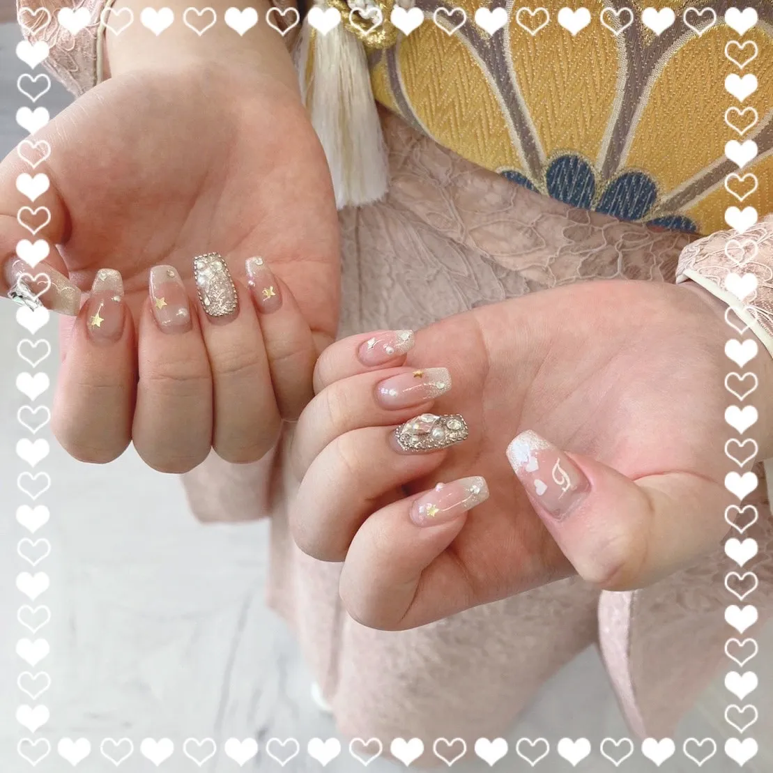 【TAKAZEN橿原店】23日♡前撮り姫ちゃんのお振袖に合わせた可愛すぎるネイルのご紹介♡