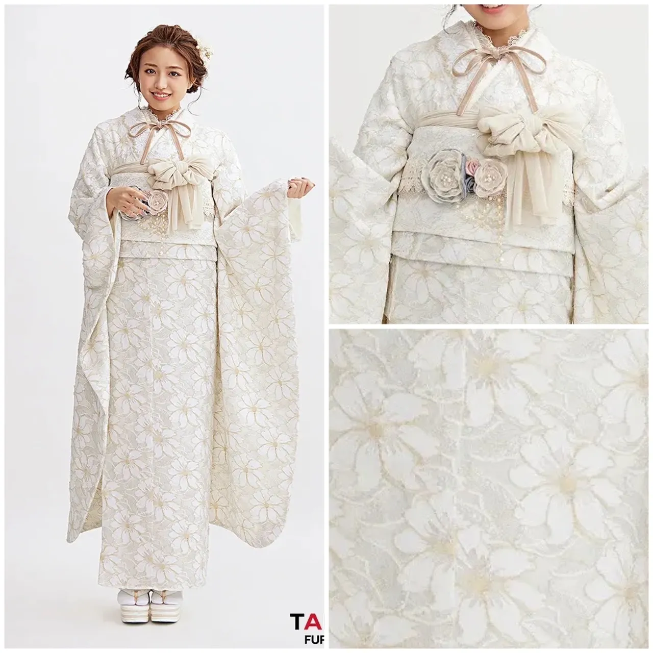 【TAKAZEN橿原店】17日♡トレンド感満載!!!くすみガーリーの甘可愛いホワイト総レースお振袖のご紹介♡