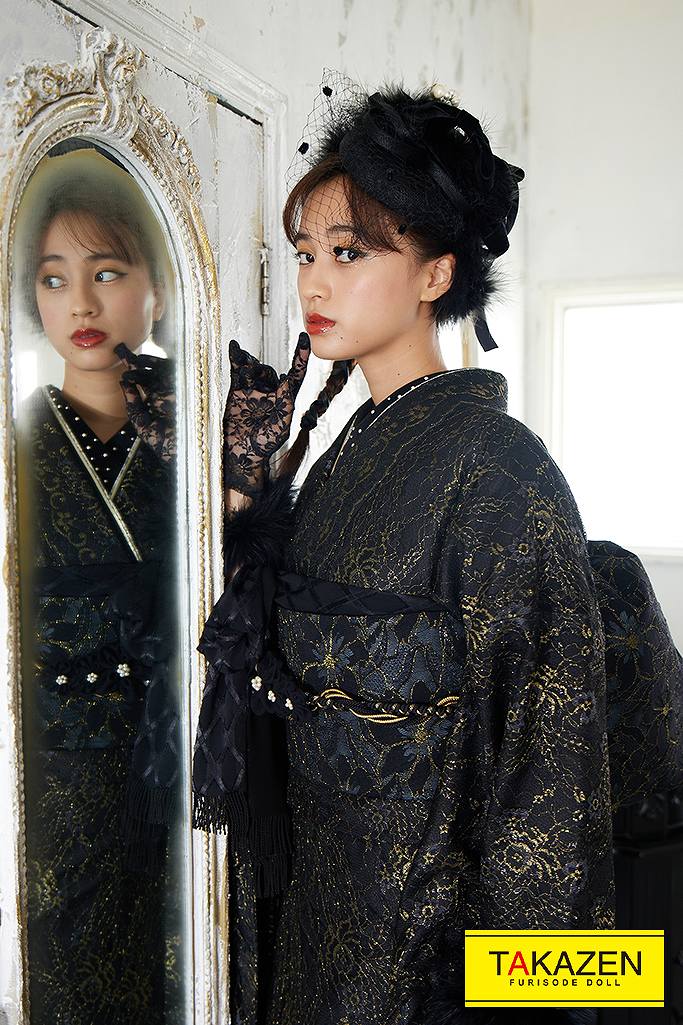 成人式 レンタル 振袖 可愛い 今どき かっこいい モノトーン モノクロ 白 黒 ホワイト ブラック