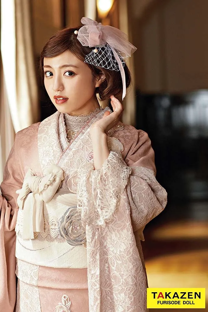 成人式 レンタル 振袖 可愛い 今どき 淡い色 ヘップバーン mignon フレンチガ―リー レース
