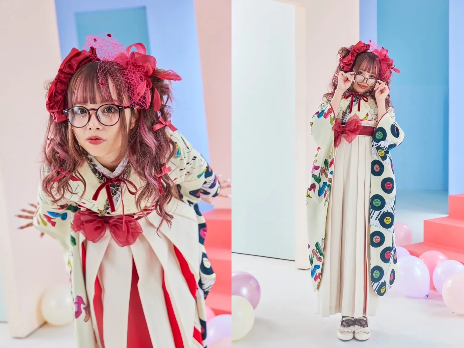 【TAKAZEN橿原店】14日♡大人気eggモデル あいさちゃん ご着用のレトロポップな卒業式袴のご紹介♡