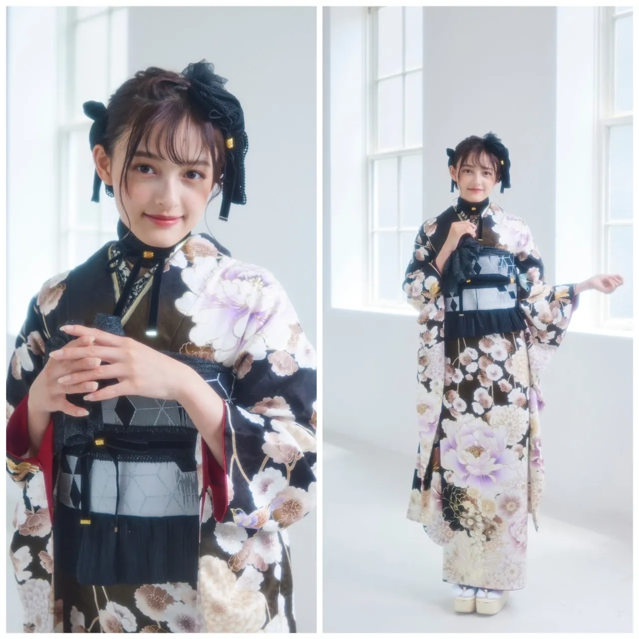 大峰ユリホ くすみカラー TAKAZEN タカゼン かわいい イマドキ ヘアアレンジ オシャレ 淡色 振袖 袴 レンタル 前撮り